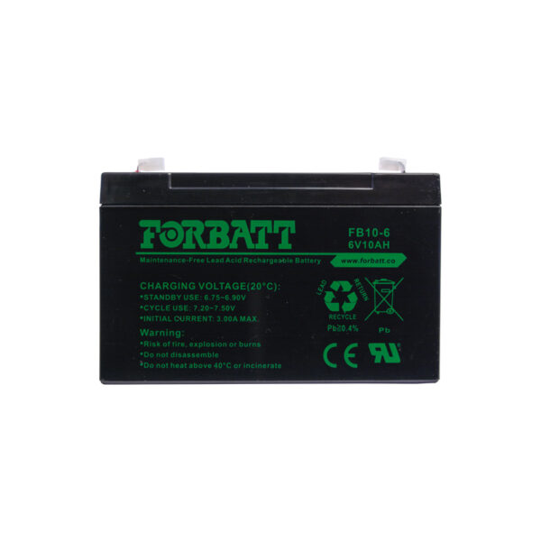 Forbatt 6V 10Ah Lead Acid Battery 1 FB10 6 6V10AH 600x600 1