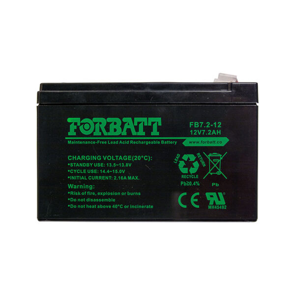 Forbatt 7.2Ah 12V Lead Acid Battery 1 FB7.2 12 12V7.2AH 600x600 1